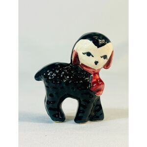 Vintage Early Hagen Renaker Baby Black Sheep Farm Animal Ears Down 1949-51